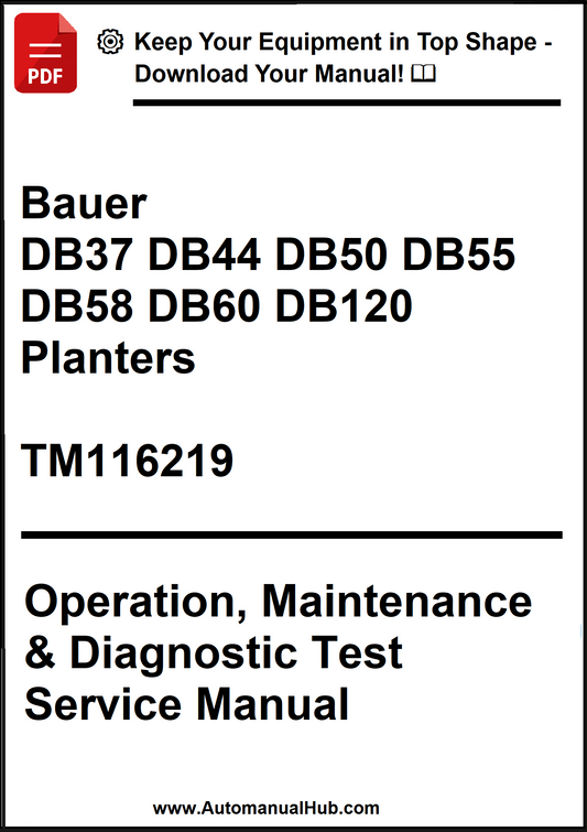 Manual cover for Bauer planters with text on a white background