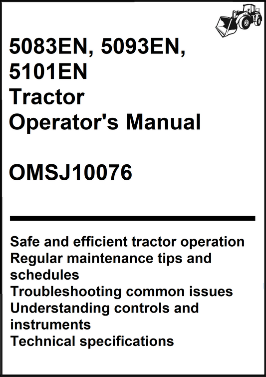 John Deere 5083EN, 5093EN, 5101EN Tractor Operator's Manual OMSJ10076 - PDF