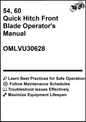 John Deere 54, 60 Quick Hitch Front Blade Operator's Manual OMLVU30628 - PDF