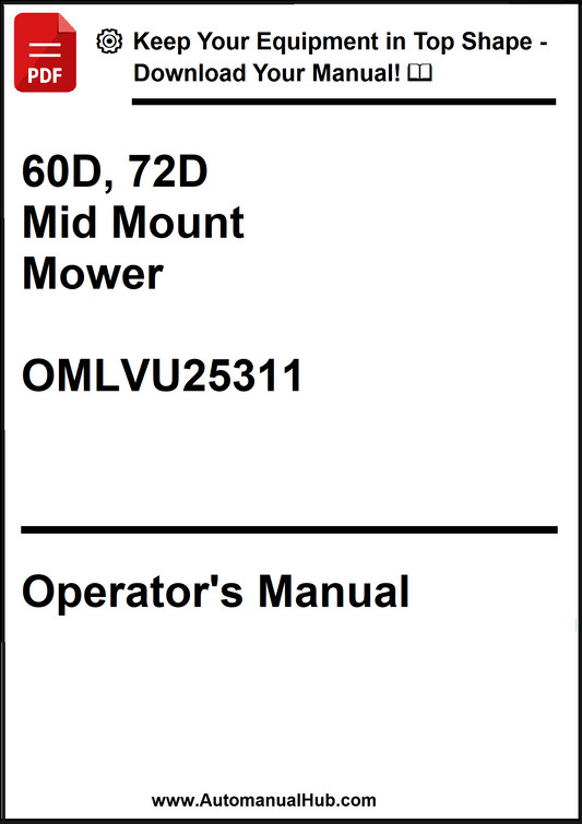 John Deere 60D, 72D Mid Mount Mower Operator's Manual OMLVU25311 - PDF