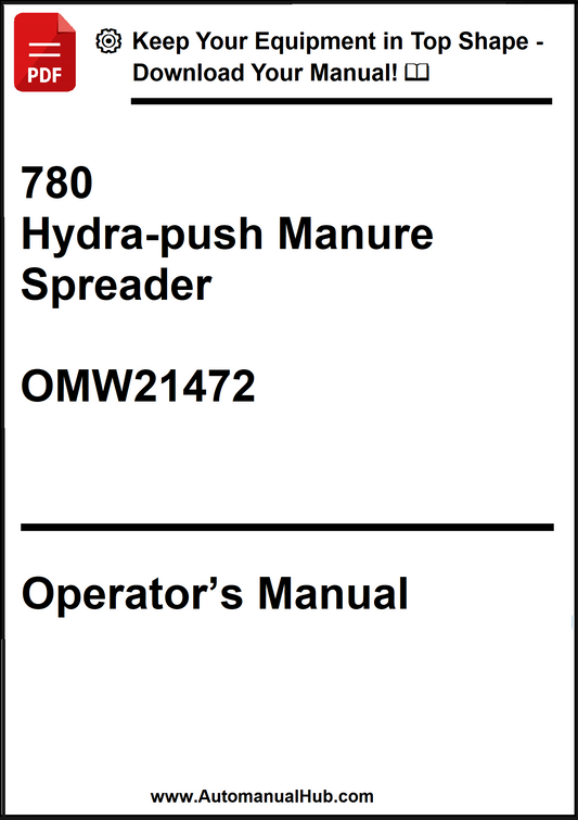 John Deere 780 Hydra-push Manure Spreader Operator’s Manual OMW21472 - PDF