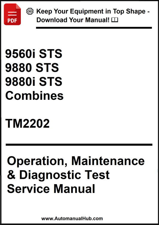 Manual cover for agricultural equipment service manual with text and logo.