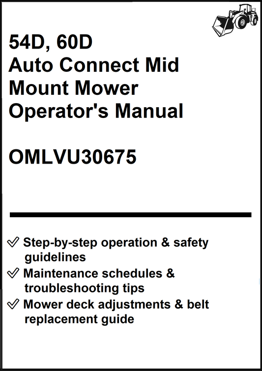 John Deere 54D, 60D Auto Connect Mid Mount Mower Operator's Manual OMLVU30675 - PDF