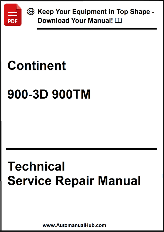 Technical Service Repair Manual for Continent 900-3D 900TM on a white background