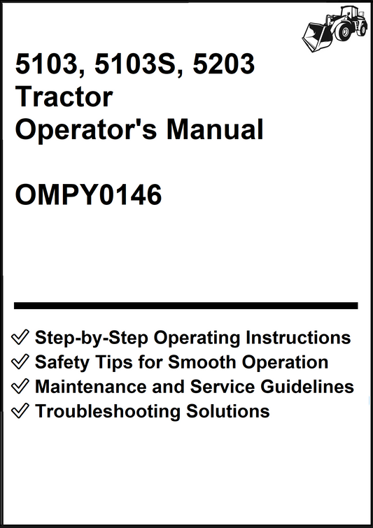 John Deere 5103, 5103S, 5203 Tractor Operator's Manual OMPY0146 - PDF