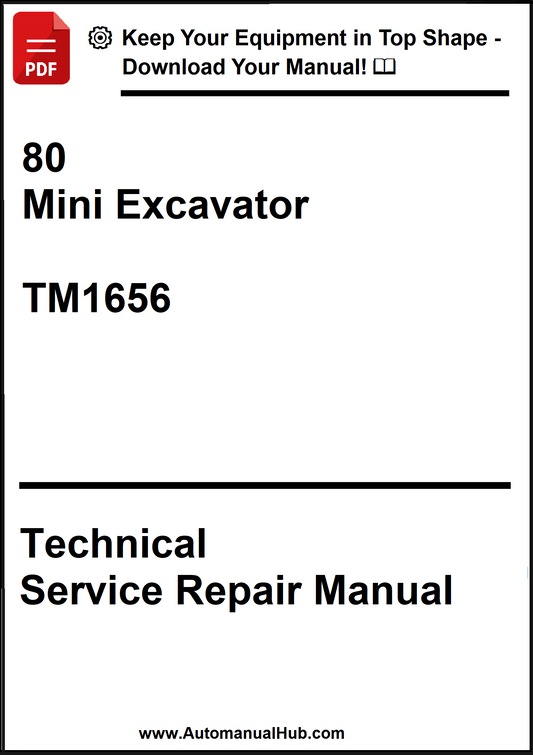 John Deere 80 Mini Excavator Technical Service Repair Manual TM1656 - PDF