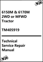 John Deere 6150M and 6170M 2WD or MFWD Tractor Technical Service Repair Manual TM405919 - PDF