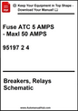 Technical document about fuse specifications and schematics for automotive use.