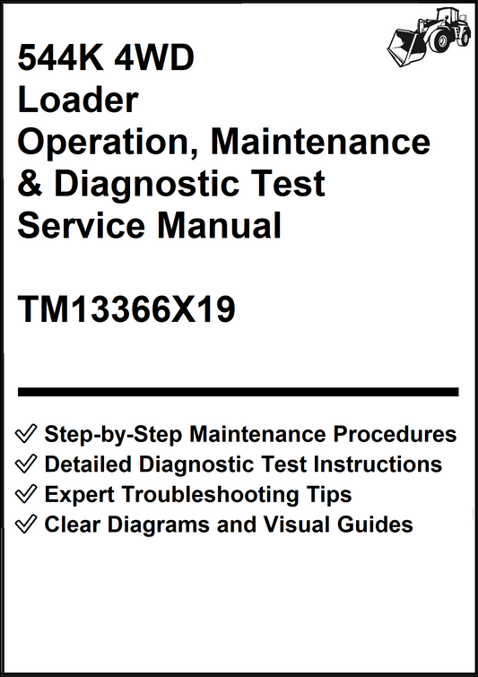 John Deere 544K 4WD Loader Operation, Maintenance & Diagnostic Test Service Manual TM13366X19 - PDF
