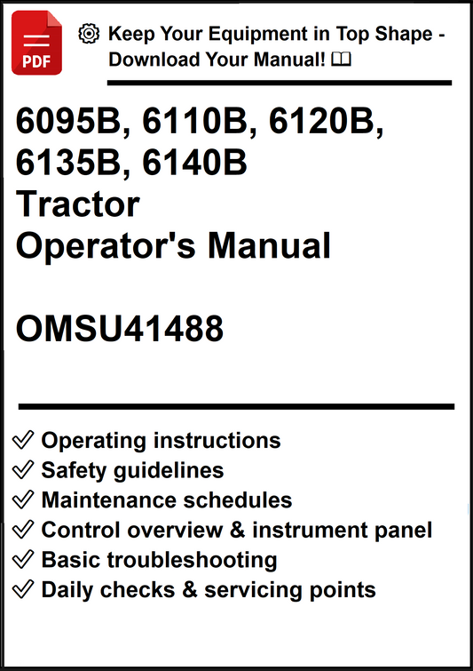 John Deere 6095B, 6110B, 6120B, 6135B, 6140B Tractor Operator's Manual OMSU41488 - PDF