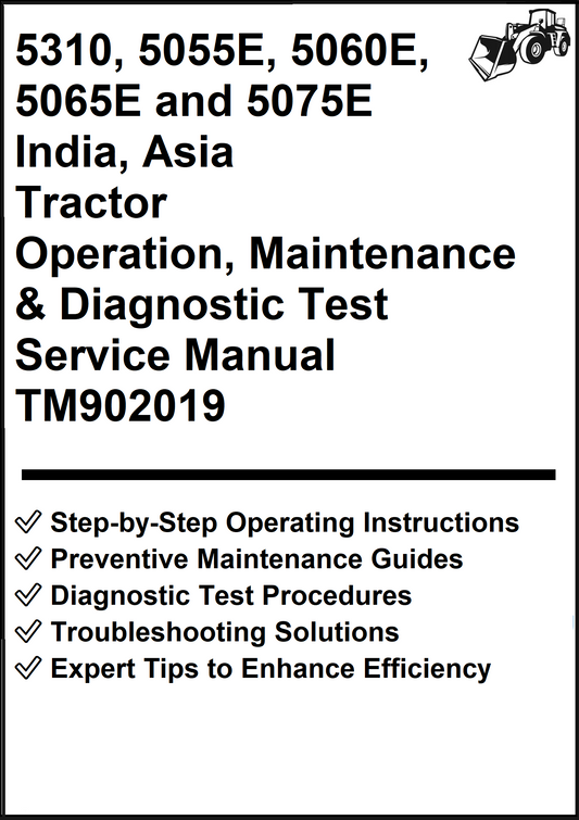 John Deere 5310, 5055E, 5060E, 5065E and 5075E India, Asia Tractor Operation, Maintenance & Diagnostic Test Service Manual TM902019 - PDF