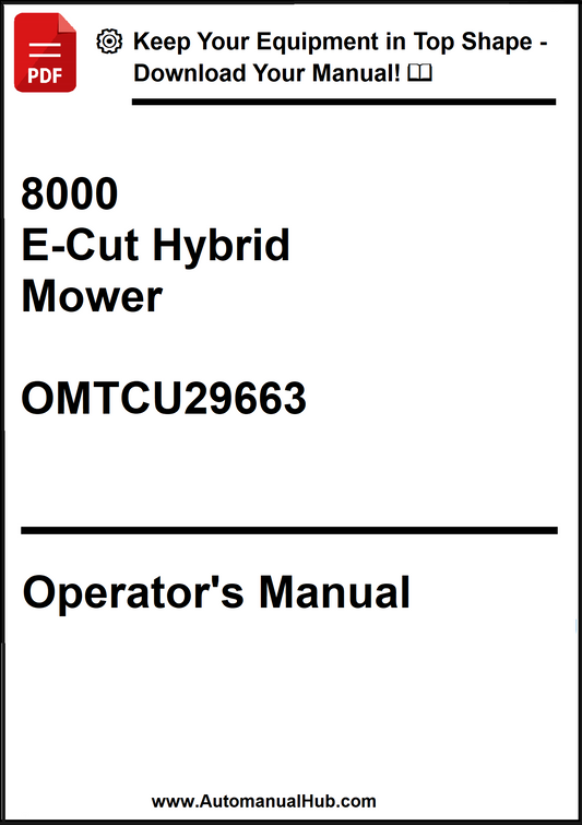 John Deere 8000 E-Cut Hybrid Mower Operator's Manual OMTCU29663 - PDF