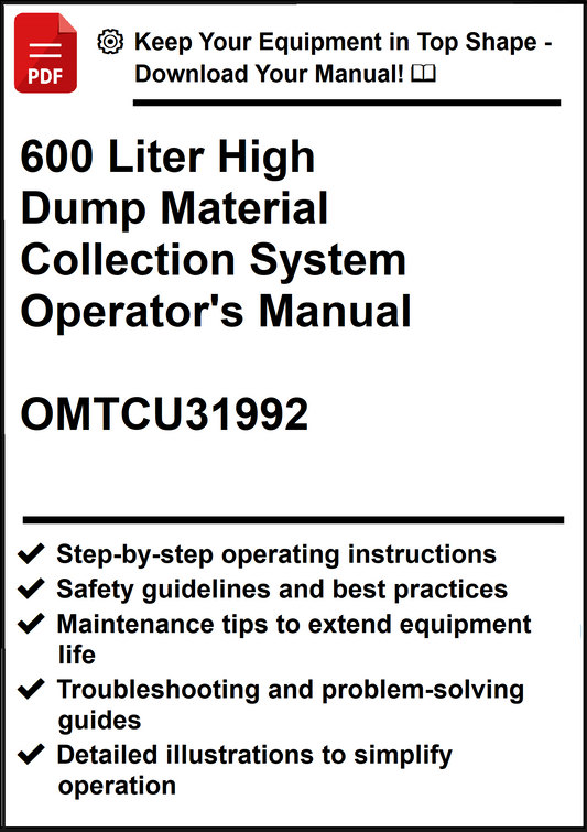 John Deere 600 Liter High Dump Material Collection System Operator's Manual OMTCU31992 - PDF