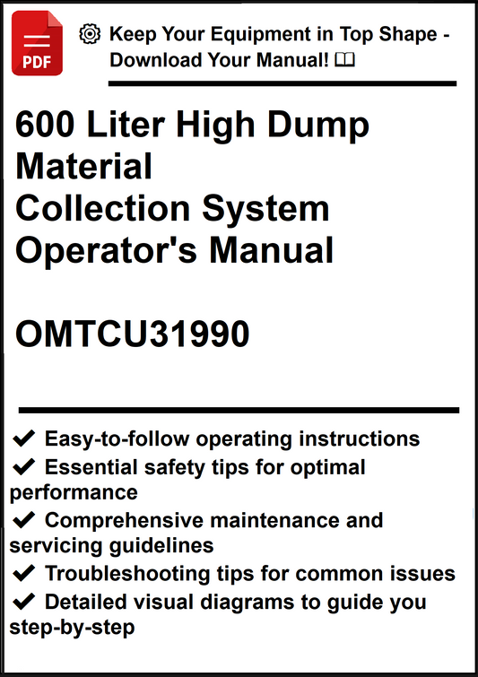 John Deere 600 Liter High Dump Material Collection System Operator's Manual OMTCU31990 - PDF