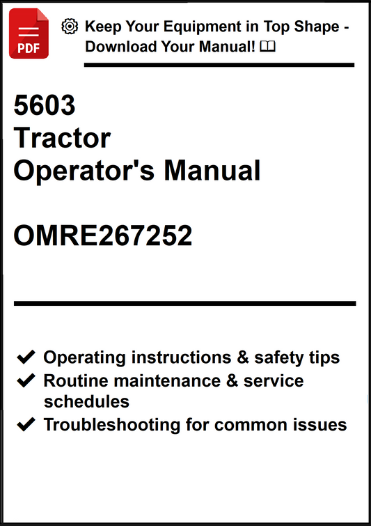 John Deere 5603 Tractor Operator's Manual OMRE267252 - PDF