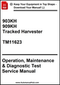 John Deere 903KH, 909KH Tracked Harvester Operation, Maintenance & Diagnostic Test Service Manual TM11623 - PDF