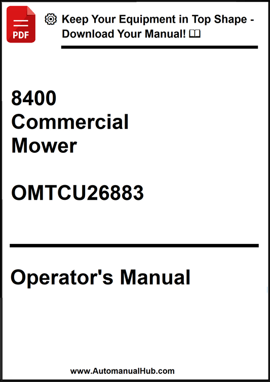 John Deere 8400 Commercial Mower Operator's Manual OMTCU26883 - PDF