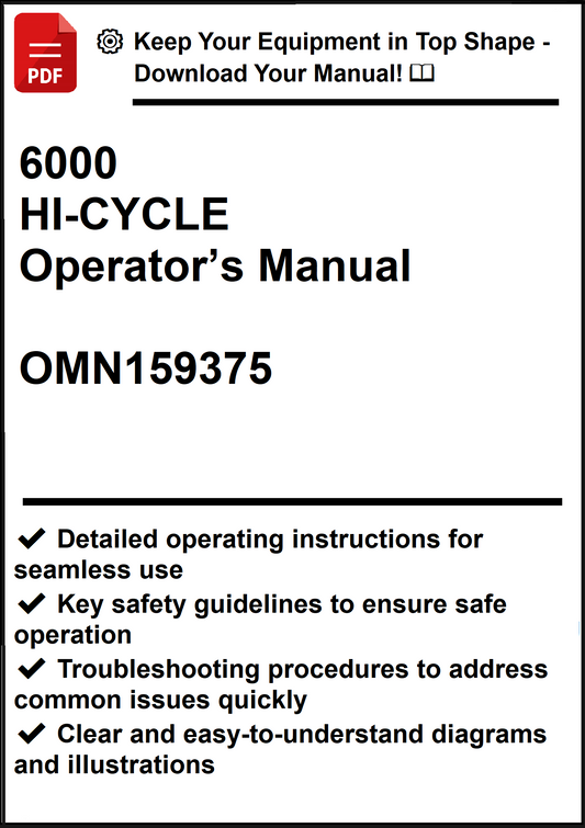 John Deere 6000 HI-CYCLE Operator’s Manual OMN159375 - PDF