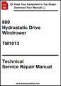 John Deere 880 Hydrostatic Drive Windrower Technical Service Repair Manual TM1013 - PDF