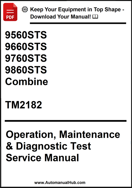 Manual cover for agricultural equipment service manual with text and logo.