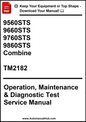 Manual cover for agricultural equipment service manual with text and logo.
