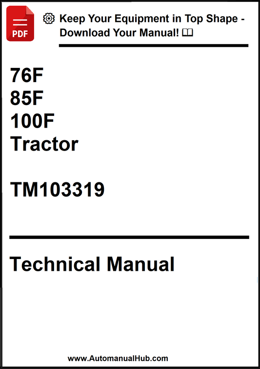 John Deere 76F, 85F, 100F Tractor Technical Manual TM103319 - PDF