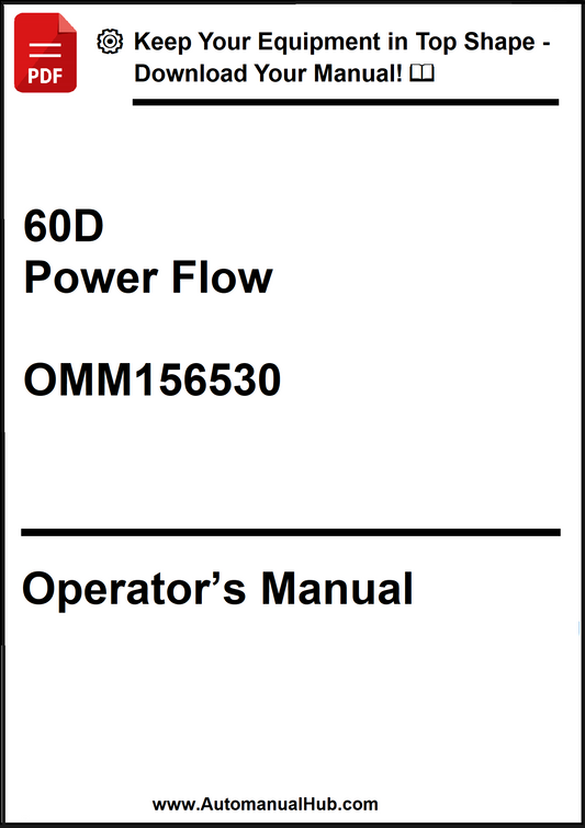 John Deere 60D Power Flow Operator's Manual OMM156530 - PDF