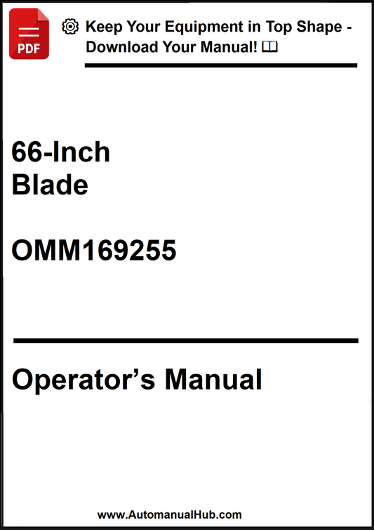 John Deere 66-Inch Blade Operator's Manual OMM169255 - PDF
