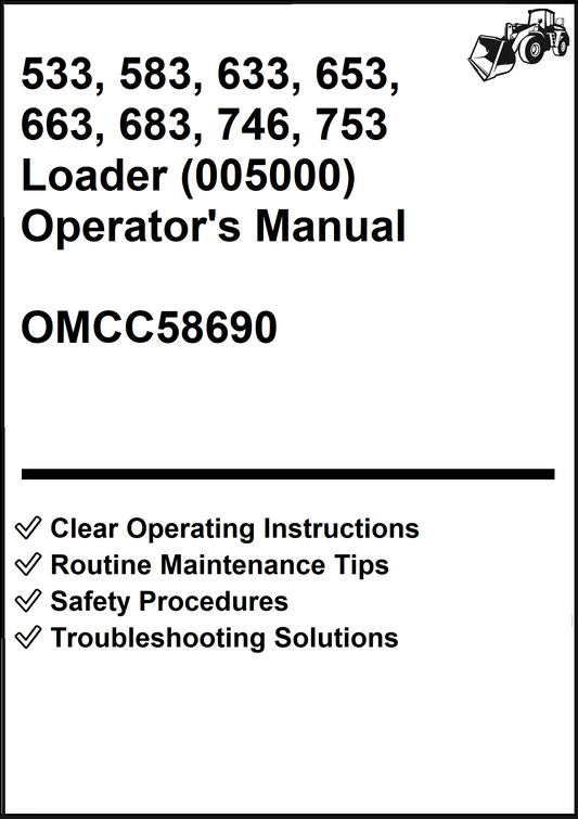 John Deere 533, 583, 633, 653, 663, 683, 746, 753 Loader (005000) Operator's Manual OMCC58690 - PDF