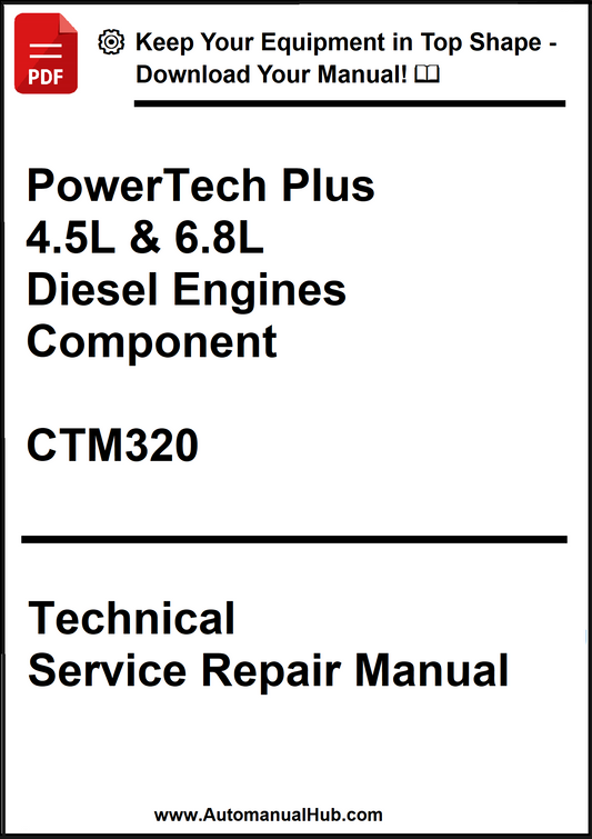 Technical service repair manual for PowerTech Plus diesel engines component on a white background