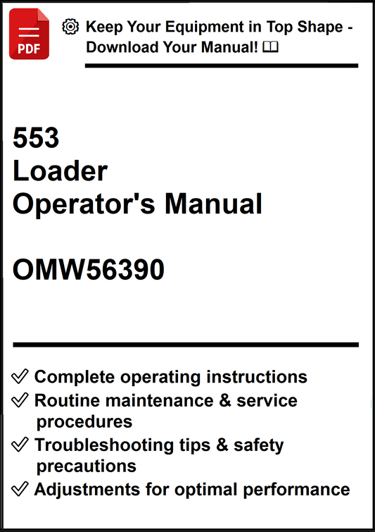 John Deere 553 Loader Operator's Manual OMW56390 - PDF