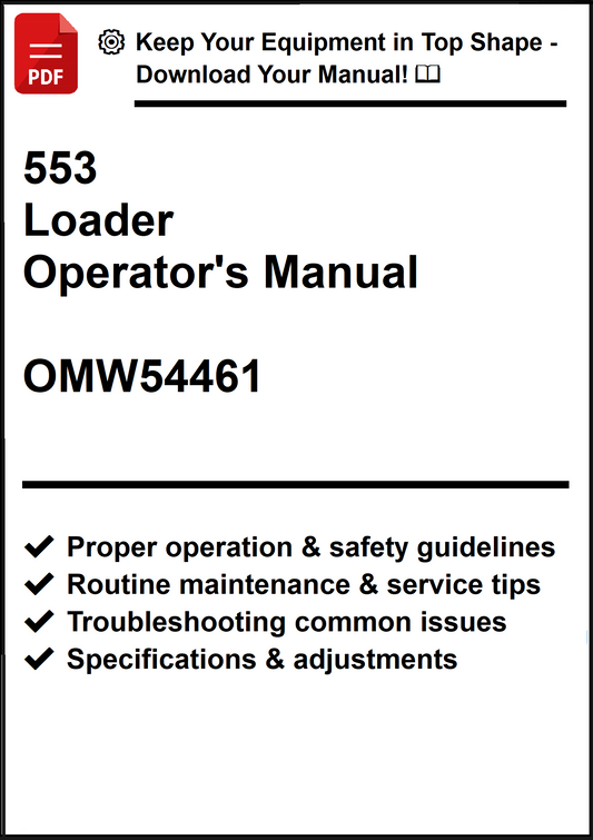 John Deere 553 Loader Operator's Manual OMW54461 - PDF