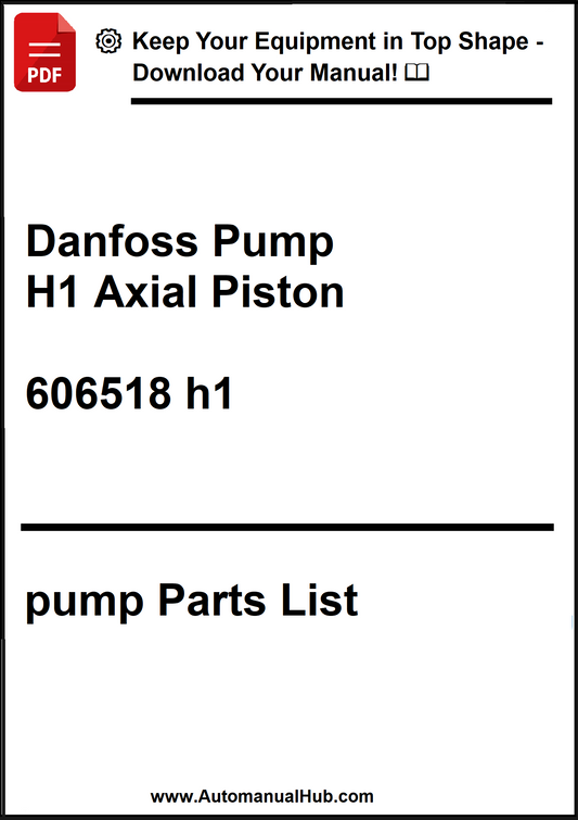 Danfoss Pump H1 Axial Piston parts list document with contact information.