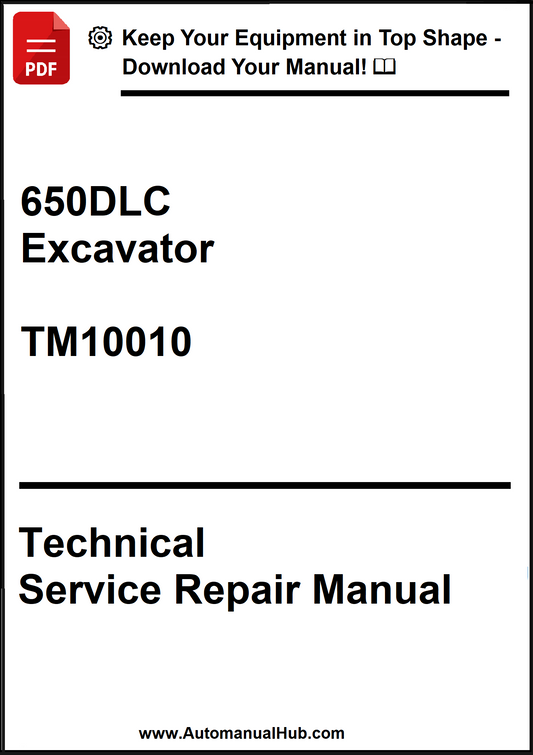 John Deere 650DLC Excavator Technical Service Repair Manual TM10010 - PDF