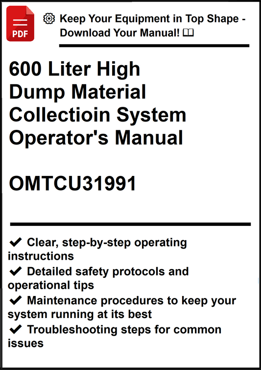 John Deere 600 Liter High Dump Material Collection System Operator's Manual OMTCU31991 - PDF