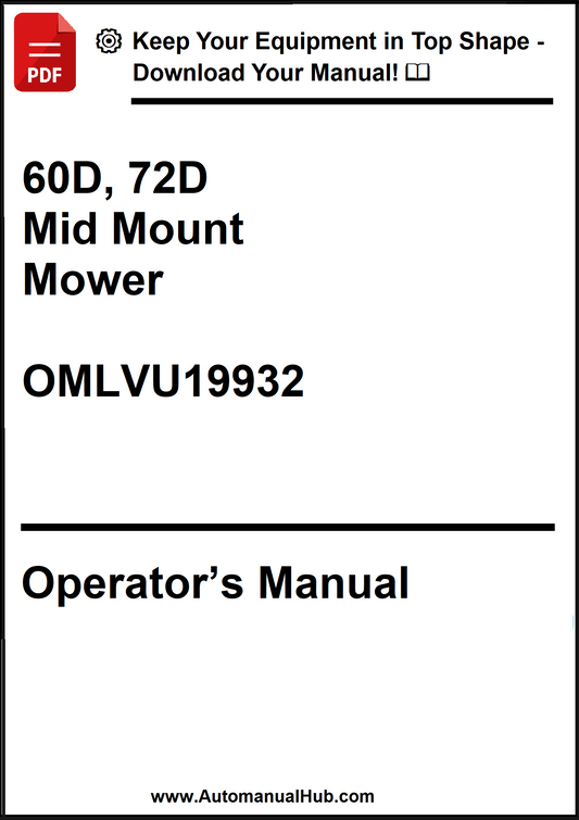 John Deere 60D, 72D Mid Mount Mower Operator's Manual OMLVU19932 - PDF