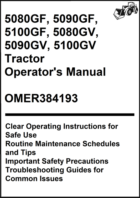 John Deere 5080GF, 5090GF, 5100GF, 5080GV, 5090GV, 5100GV Tractor Operator's Manual OMER384193 - PDF