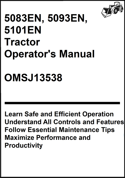 John Deere 5083EN, 5093EN, 5101EN Tractor Operator's Manual OMSJ13538 - PDF