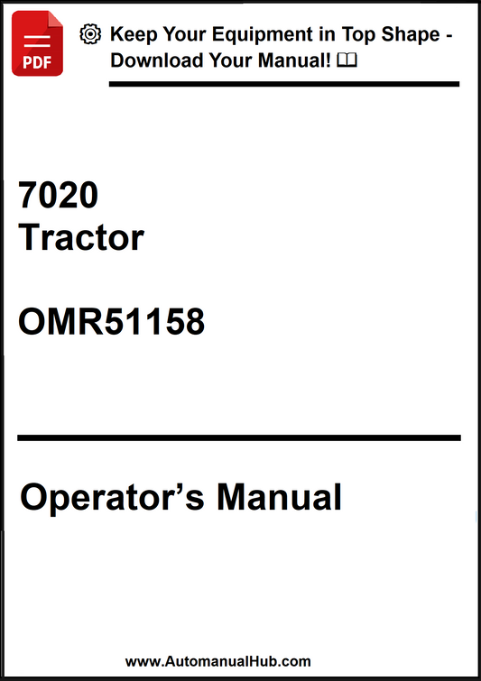 John Deere 7020 Tractor Operator’s Manual OMR51158 - PDF
