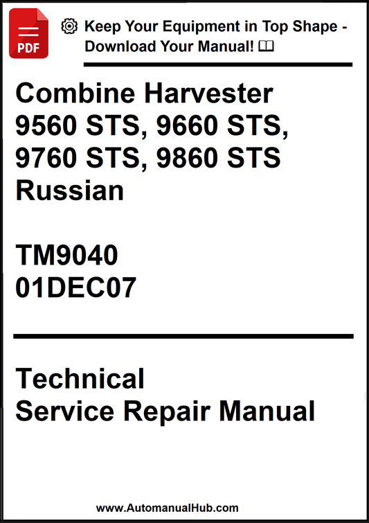 Technical service repair manual for combine harvesters in Russian on a white background