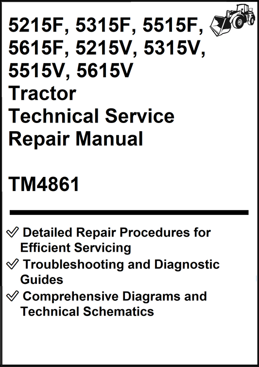 John Deere 5215F, 5315F, 5515F, 5615F, 5215V, 5315V, 5515V, 5615V Tractor Technical Service Repair Manual TM4861 - PDF