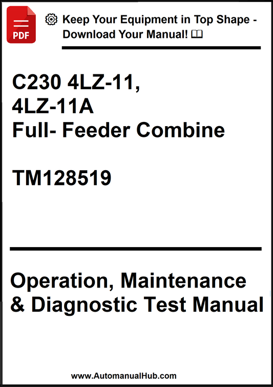 Manual cover for C230 4LZ-11, 4LZ-11A Full Feeder Combine with technical details.