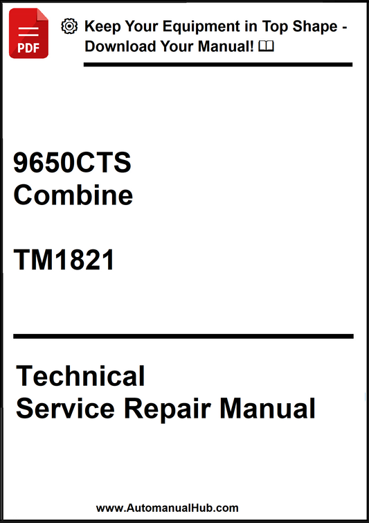 Technical Service Repair Manual for 9650CTS Combine with download prompt.