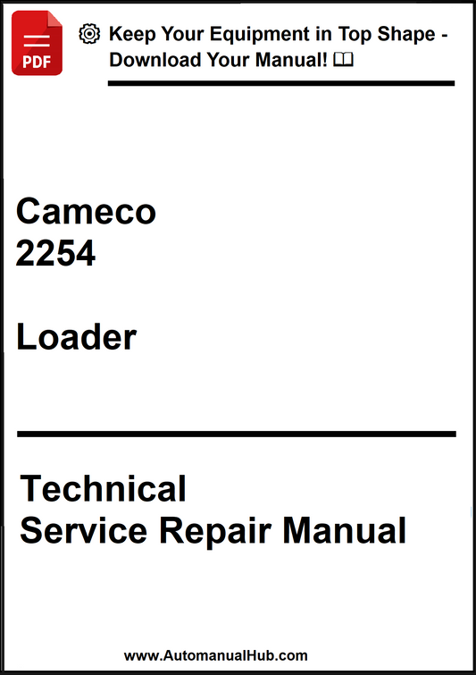 Technical service repair manual for Cameco 2254 Loader on a white background