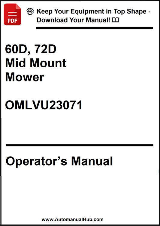 John Deere 60D, 72D Mid Mount Mower Operator's Manual OMLVU23071 - PDF