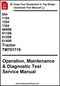 Service manual cover for tractors with model numbers and publication details.