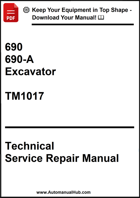John Deere 690, 690-A Excavator Technical Service Repair Manual TM1017 - PDF