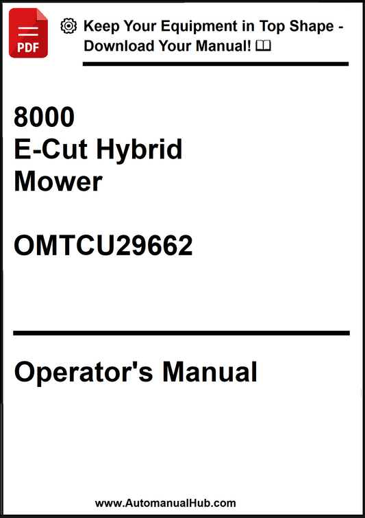 John Deere 8000 E-Cut Hybrid Mower Operator's Manual OMTCU29662 - PDF