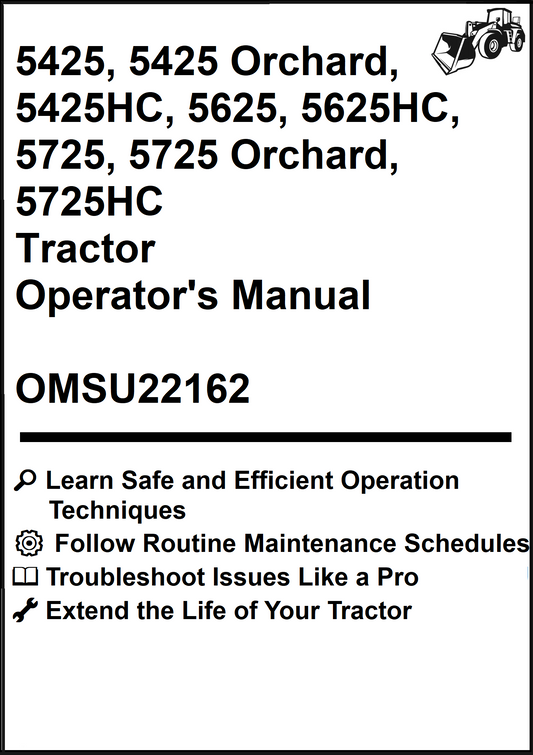 John Deere 5425, 5425 Orchard, 5425HC, 5625, 5625HC, 5725, 5725 Orchard, 5725HC Tractor Operator's Manual OMSU22162 - PDF
