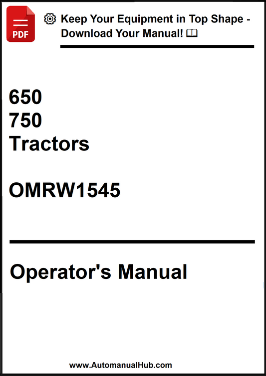 John Deere 650 and 750 Tractors Operator’s Manual OMRW15455 - PDF